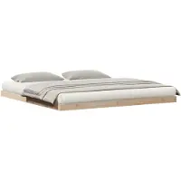 vidaXL Vloerbedframe Naturel 213,5 x 204 x 9 cm Massief grenenhout