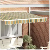 vidaXL vervangende markies volant Groen en Geel 230 x 20 cm Polyester