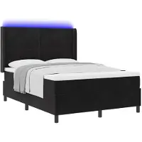 vidaXL Boxspring bed met hoofdeinde Zwart 140 x 200 cm Fluweel