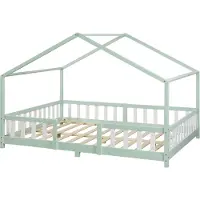 En.casa Kinderbed Treviolo huisbed 120x200 cm mint en wit []