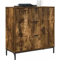 vidaXL Dressoir Rook Eiken 79,5 x 33 x 82 cm Bewerkt hout