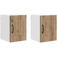 vidaXL Wandkast PORTO 2 st Artisan Eiken Bewerkt hout