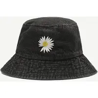 VHV - Zonnehoed Dames - Tweezijdig Draagbaar Vissershoedje van 100% Katoen - Kreukvrij Opvouwbare Bucket Hat Dames met Brede Rand - Trendy Strandhoed voor Reizen, Wandelen en Festivals-Diepblauw-zwart