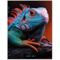 Soho Agenda - A5 Formaat - 21x14,5cm - Jaar 26/27 - 12 maanden - Augustus t/m Juli - 1 week op 2 pagina's - Harde kaft - Met leeslint - Iguana