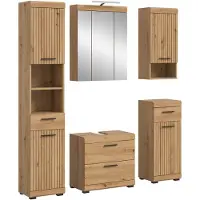 Furnilux Moderne 5-delige badcombinatie in complete set met spiegelkast en