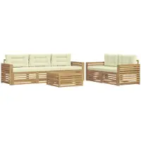 Syfax Buiten bankenset 6 pcs Wit en crèmekleurig
