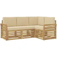 Syfax Sofa-Sets 4 pcs Wit en Beige 190 x 130,5 x 73 cm Polyester