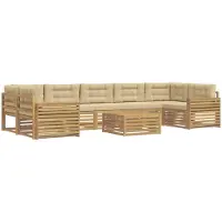 Syfax Buiten bankenset 8 pcs Wit en Beige Massief Acaciahout