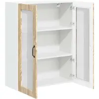 vidaXL Wandglas Kasten LUCCA Sonoma Eiken 80 x 31 x 100 cm