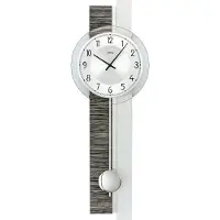 AMS Wandklok met slinger, modern aluminium wijzerplaat - model: 7439