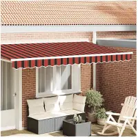 vidaXL vervangende markies volant Oranje en Zwart 380 x 20 cm
