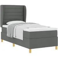 vidaXL Boxspringbed met matras, donkergrijs, 200 x 80 cm, gestoffeerd