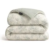 HappyBed Dekbed zonder overtrek 160x220 - Bedrukt dekbed zonder hoes - Hoesloos Dekbed met Print - Wasbaar - Twijfelaar dekbed - Leaves