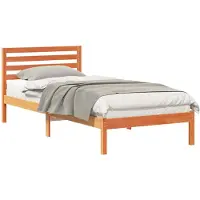 vidaXL Bedframe Wasbruin 100 x 220 cm Massief grenenhout