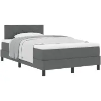 vidaXL Boxspring bed met hoofdeinde Donkergrijs 120 x 200 cm Stof