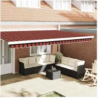 vidaXL vervangende markies volant Oranje en Zwart 480 x 20 cm