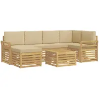 Syfax Buiten bankenset 7 pcs Wit en Beige Polyester