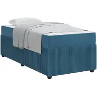 vidaXL Bedframe met matras Blauw 100 x 200 cm Stof
