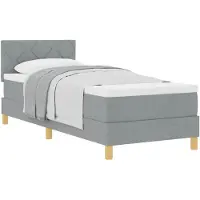 vidaXL Boxspring bed met kussen Lichtgrijs 80 x 200 cm Stof