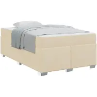 vidaXL Bedframe met matras Crème 120 x 200 cm Stof