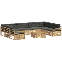 vidaXL Buiten bank set 10 st Wit en antracietkleurig
