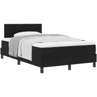 vidaXL Boxspring bed met hoofdeinde Zwart 120 x 190 cm Stof
