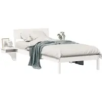 vidaXL Bedframe met hoofdeinde Wit 80 x 200 cm Massief grenenhout
