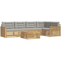 Syfax Buiten bankenset 6 pcs Wit en Lichtgrijs 79 x 79 x 37 cm