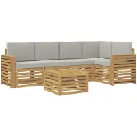Syfax Buiten bankenset 6 pcs Wit en Lichtgrijs 59 x 59 x 37 cm