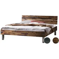 Hasena Duno massief houten bed acacia vintage ijzer