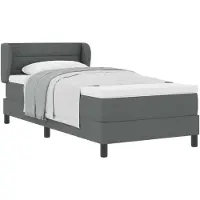 vidaXL - Boxspring - bed - met - matras - Donkergrijs - 80 - x - 200 - cm - Stof
