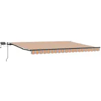 vidaXL Uitschuifbare luifel Meerkleurig 400 × 350 cm Stof en Aluminium
