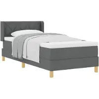 vidaXL Boxspring bed met hoofdeinde Donkergrijs 200 x 90 cm Stof