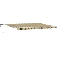 vidaXL Uitschuifbare luifel Groen en geel 500 × 350 cm