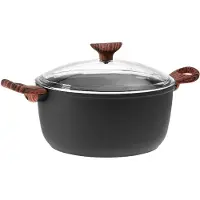 Sambonet Rock'N'Rose Aluminium schwarz Fleischtopf 24 cm mD S0163-S00565-S1953 51027-74