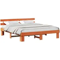 vidaXL Bedframe Wasbruin 200 x 200 cm Massief grenenhout