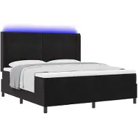 vidaXL Boxspring bed met hoofdeinde Zwart 180 x 200 cm Fluweel