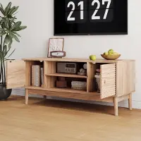 STILVORA Televisiemeubel - Mid Century Stijl Met Opbergruimte En Kabelbeheer - Voor Woonkamer En Slaapkamer - MDF - Eiken - 110x40x48 Cm