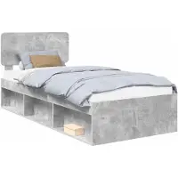 vidaXL Bedframe Betonnen Grijs 100 x 200 cm Massief grenenhout