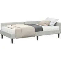 vidaXL Hoekbedframe met Matras Anders 2 st Lichtgrijs Fluweel