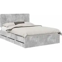 vidaXL Bedframe met lade Beton Grijs 160 x 200 cm Ingenieurshout
