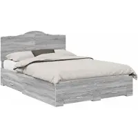 vidaXL Bedframe met lade Grijs Sonoma 140 x 190 cm Bewerkt hout