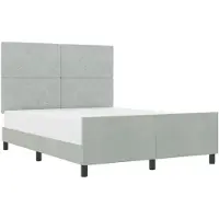 vidaXL Boxspring bed met hoofdeinde Lichtgrijs 160 x 200 cm Fluweel