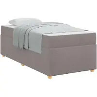 vidaXL Bedframe met matras Taupe 90 x 190 cm Stof