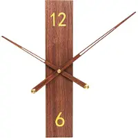 QUVIO Rechthoekige wandklok – 40cm – Hout – Donkerbruin