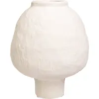 QUVIO Japandi vaas bolvormig keramiek - Gebroken wit - 21 cm