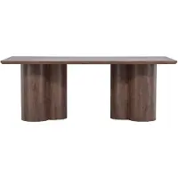 QUVIO Eettafel Clara - Stijlvol en functioneel - Mocca MDF - 100x210 cm