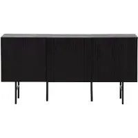 QUVIO Daro Dressoir - Scandinavisch Design - Zwart Eikenfineer - 150x75x42 cm