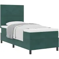 vidaXL Boxspring bed met hoofdeinde Donkergroen 80 x 200 cm Fluweel