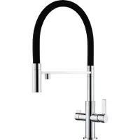 Ausmann Claridge 3-Way Kitchen Mixer Tap with Flexible Spout and Filtered Water – Stainless Steel - 1208970505